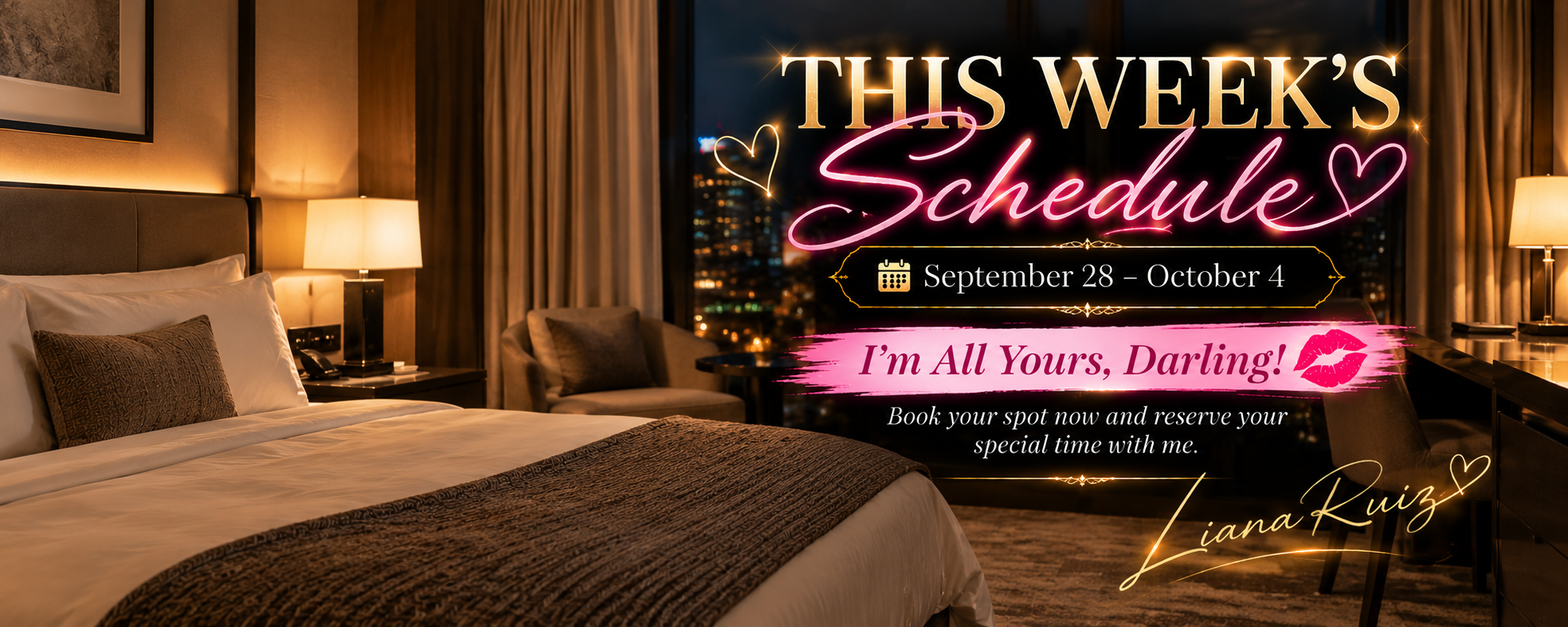 This week schedule ( September 28-October 4 ) 💕🌞 Book your spot now!